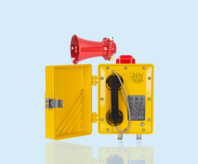 Red explosion-proof telephone