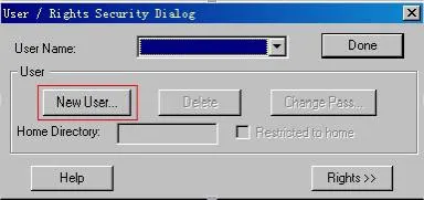 Creating a new user on the FTP server