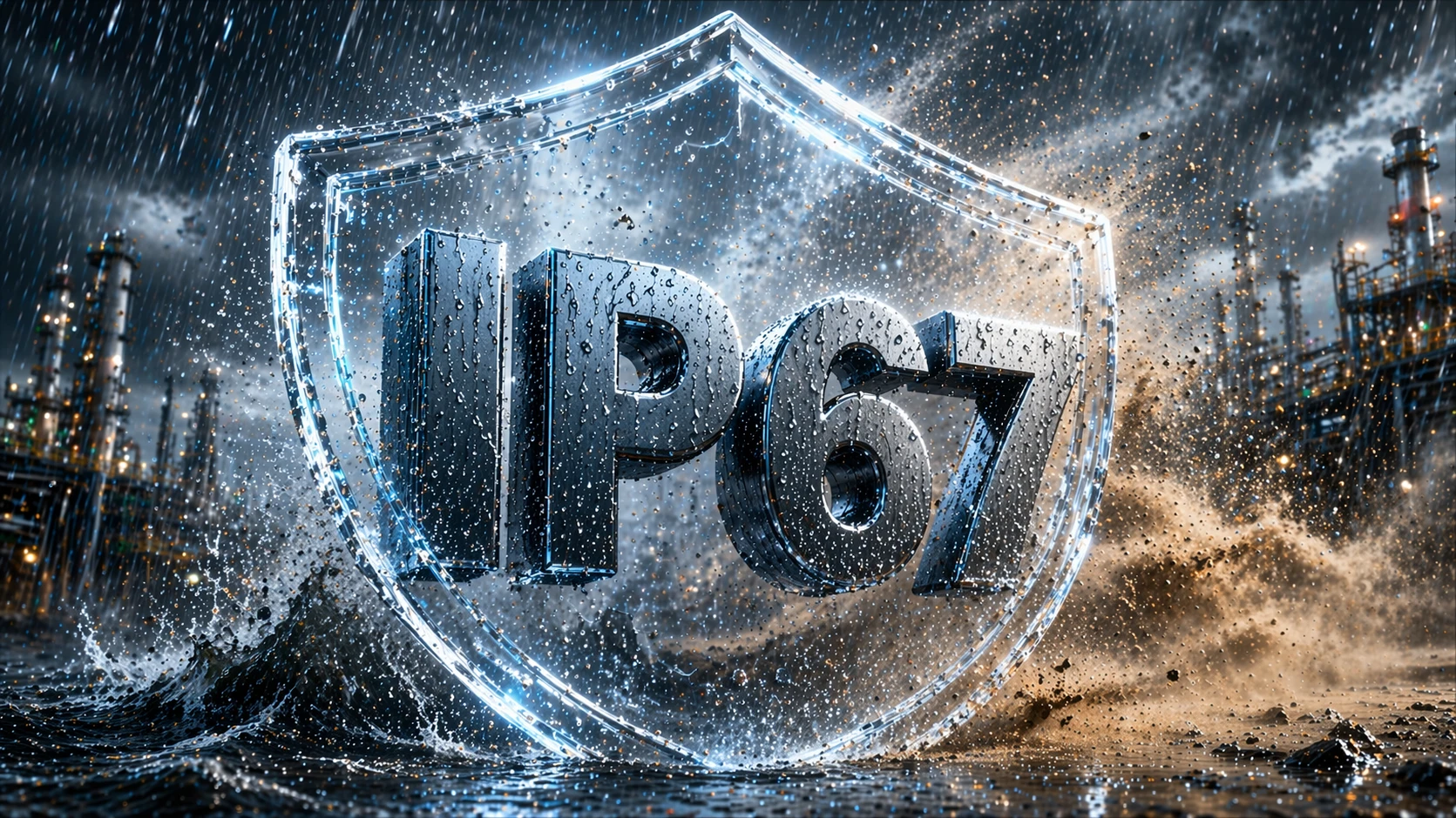 Sealed electrical enclosure undergoing temporary immersion style protection testing associated with IP67 requirements