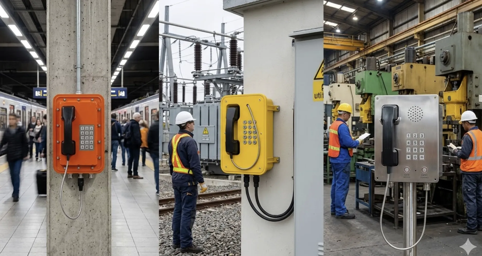 Industrial telephone deployment in transportation, utilities, and manufacturing environments