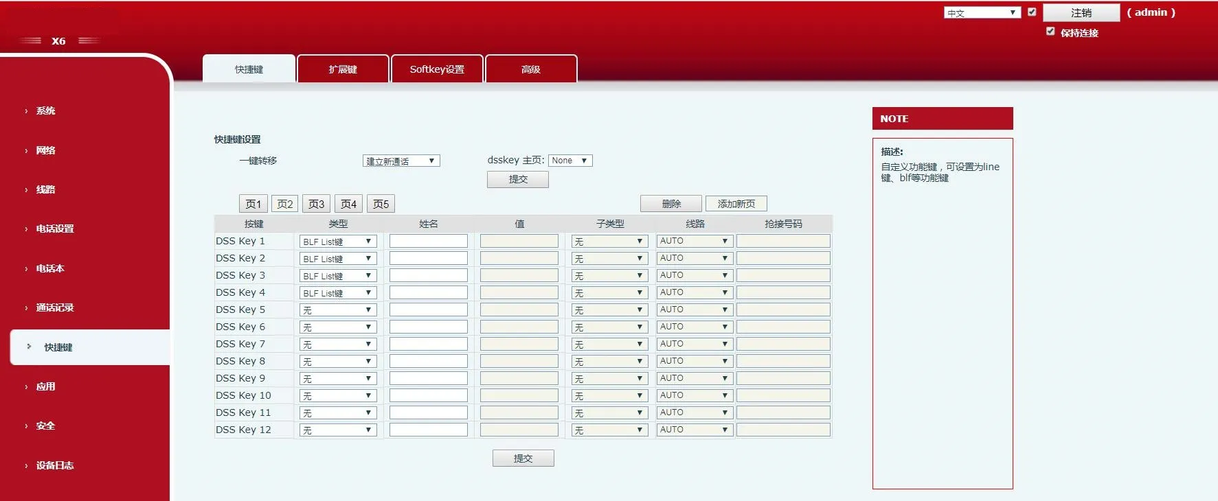 DSSkey BLF List Configuration