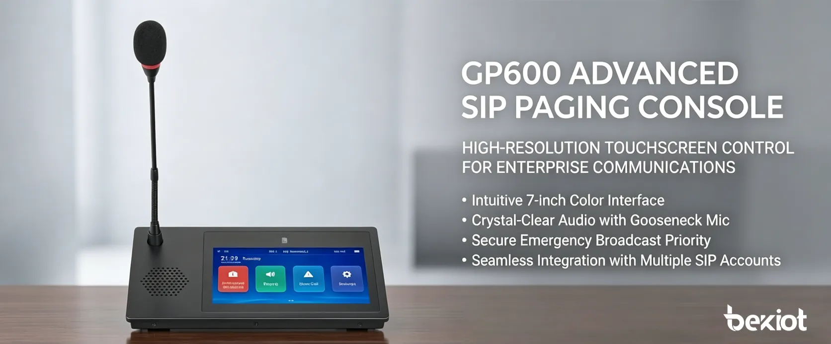 GP600 SIP Microphone Front Design and Touch Screen